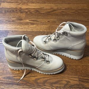 Cole Haan Women's Light Gray Lace-Up Boots